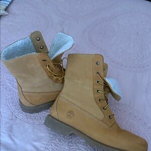 Timberland Light Brown Lace-Up Boots- wool/waterproof, Lightweight, Timberdry